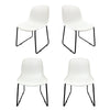 Set of 4 Dining Chairs Plastic Modern Ergonomic Designer Chair Kitchen Office