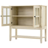 Sideboard Cupboard Buffet Kitchen Cabinets Console Table W/ Glas Doors & Drawers