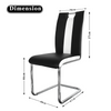 Dining Chair Set of 2 High Back PU Leather Chrome Leg Kitchen Office Padded Seat