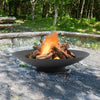 60-120cm Fire Pit Corten Steel Log Burner Bowl Bonfire Outdoor Heater Black Rust