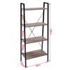 4-Tier Storage Rack Bookcase Display Plants Stand Shelf Metal Frame Ladder Shelf