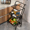 3 Tier Kitchen Trolley Cart Metal Storage Rack Bathroom Organizer Adjustable