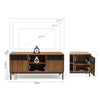Mondeer Industrial TV Stand Cabinet TV Unit with 2 Hollow Metal Door Panels