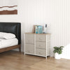 Fabric Cabinets Storage Unit Chest of 3/4/5 Drawer Bedside Table Organiser Beige