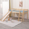 Kids Bunk Beds Mid Sleeper Pine Wooden 3FT Single Cabin Bed Frame Slide & Ladder
