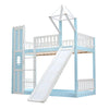 Kids Bunk Beds Frame High Sleeper 3ft Single Castle Treehouse Bed with Slide QN