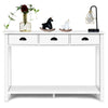 3 Drawers Console Table Hallway Storage Cabinet Sofa Side Table W/ Storage shelf