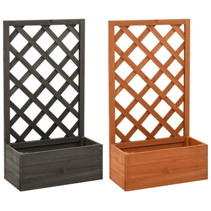 Solid Fir Wood Garden Trellis Planter Planter Pot Raised Bed Grey/Orange