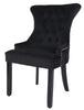 Set of 2 Black Velvet Dining Chairs Ring Knocker, Velvet Upholstered , Wing back