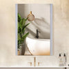 White Bathroom Mirror Wall Mounted Hanging 3 Colors LED Lights Dimmable IP44