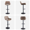 2pcs Faux Suede Cushioned Barstools Metal Base Breakfast Salon Chair Adjustable