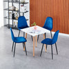Set of 4 Velvet Dining Chairs Side Chair Metal Legs Padded Seat Living Room Home