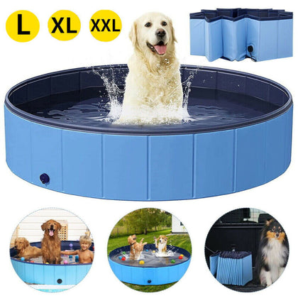 Foldable Dog Pool Collapsible Hard PVC Pet Dog Swimming Bath Tub Pet Wading Pool