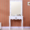 Modern Dressing Table with Lighted Vanity Mirror Hollywood Makeup Desk White