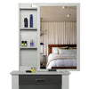 Dressing Table with Drawers, Mirror Stool Set Makeup Desk Vanity Table Bedroom