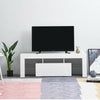 White Modern TV Stand Matt Cabinet Unit 130CM Width High Gloss Door LED Light