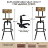 2PCS Bar Stool Industrial Pub Chair Height Adjustable Swivel Kitchen Stool