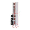 120cm Tall Corner Cabinet with 3-Tier Shelves & 3 Doors Storage Living Room Slim