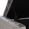 Glitter Grey Storage Ottoman Stool Bench Upholstered Chair Box Chest Side Seat