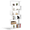 6-tier Bookcase Industrial S-Shaped Bookshelf Wooden Storage Display Shelf Home