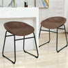 Set of 2 Bar Stool Vintage Rustic Kitchen Pub Bar Chairs Wide Back Sunken Seat