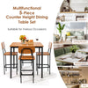 5PCS Industrial Dining Table Set Kitchen Bar Counter Height Table and 4 Stools