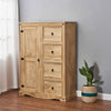 Modern 1 Door Chest of Drawers 4 Solid Pine Bedroom Wardrobe Sideboard Cabinet