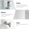 White Bathroom Mirror Cabinet Wall Mounted Storage LED Unit Corner Wooden Shelf
