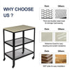 3-Tier Industrial Serving Rolling Cart Kitchen Microwave Cart with Storage