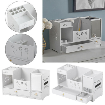 Desktop Cosmetic Organiser Unit Storage Box Large with Drawers/Mirror