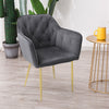 Grey Chair Velvet Dining Chair Upholstered Seat Home Restaurant Tufted Leisure