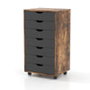 7-Drawer Chest Storage Cabinet Mobile Dresser Organizer with Drawers & Wheels