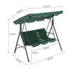 Patio Metal Swing Chairs Outdoor Hammock 3 Seater Canopy Garden Bench Sunshade