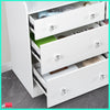 Chest of 6 Drawers High Gloss White Color Bedroom Furniture Storage Cabinet Desk
