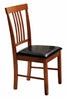 Dining Kitchen Table Set Wooden Table Mahogany Finish Six Chairs Black Seat