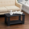 2 Tier Coffee Table Rectangle Wood Living Room Tea Tables w/ Storage Shelf Home