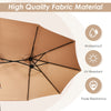 4.6m Double-Sided Parasol with Base Solar LED Lights and Crank Handle Outdoor