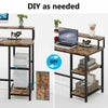 Rustic Computer Workstation Large PC Gaming Desk with Monitor Stand & Shelves UK