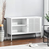 Metal TV Stand Single Door Cupboard Cabinet Console with Storage Shelf Organiser