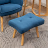 Upholstered Velvet Armchair with Footstool Accent Chair Lounge Sofa Wood Legs