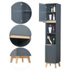 Modern Wooden Bathroom Tall Slim Cabinet Cabinet Storage Shelves Rack Cupboard