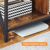 Brown Wooden TV Cabinet Metal Leg with Compartment Shelf Unit Industrial Style