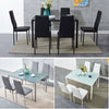 105cm 120cm Glass Dining Table and 4 /6 Padded Chairs Set Home Kitchen Furniture