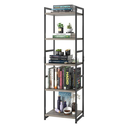 Bookcase 5-Tier Bookshelf Freestanding Display Stand Tall Shelving Storage Unit
