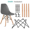 Dining Table and Chairs 4 6 Set Wooden legs Retro dining Room Chair Grey Kitchen