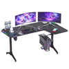 L-Shape Corner Gaming Desk Computer PC Workstation Writing Table with LED Lights