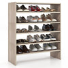 3-in-1 Stackable Shoe Rack 6-Tier Home Storage Shelf Wooden Shoe Organizer