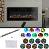 60" Insert Built In Electric Fire with Log&Crystal Touch Screen Fireplace,Remote