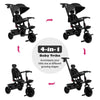 4 in 1 Baby Tricycle Kids First Bike Stroller Reversible Toddler Trike 12-60M