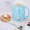 420ML Cat Kitten Ceramic Coffee Mug Tea Milk Water Cup Handle Lid Gift New
